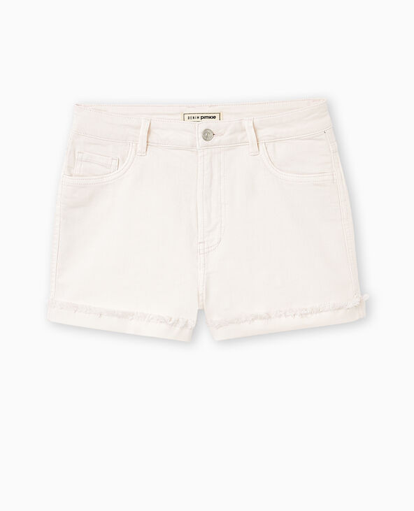 Short en jean taille haute avec élasthane blanc - Pimkie