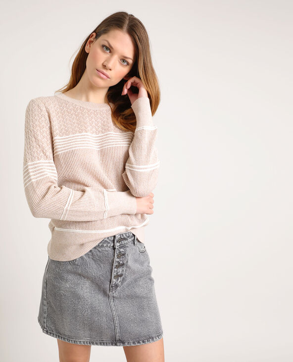 Pull à rayures beige - Pimkie