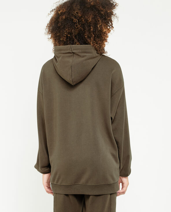 Sweat capuche oversize effet lavé vert kaki - Pimkie
