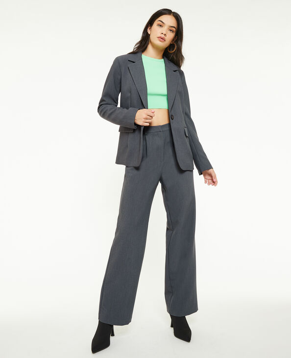 Veste blazer droite avec poches gris foncé - Pimkie
