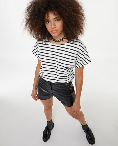 T-shirt ample rayé avec grandes emmanchures blanc - Pimkie