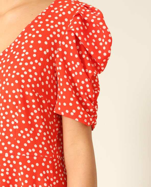 Robe fluide imprimée rouge - Pimkie