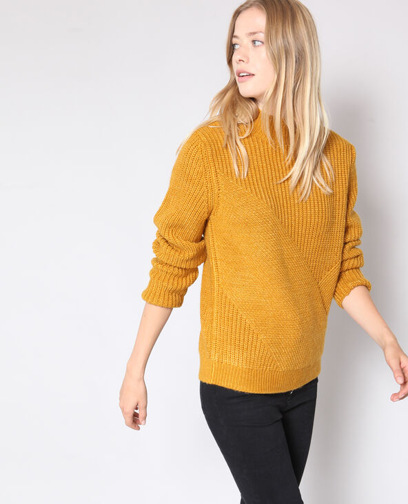 Pull maille fantaisie jaune ocre - Pimkie