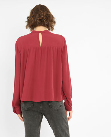 Blouse volantée bordeaux - Pimkie