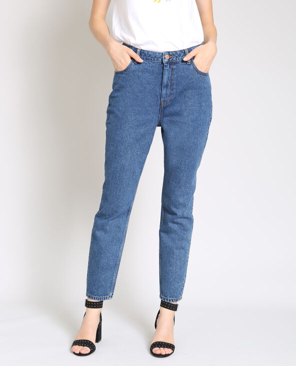 Jean mom bleu foncé discount