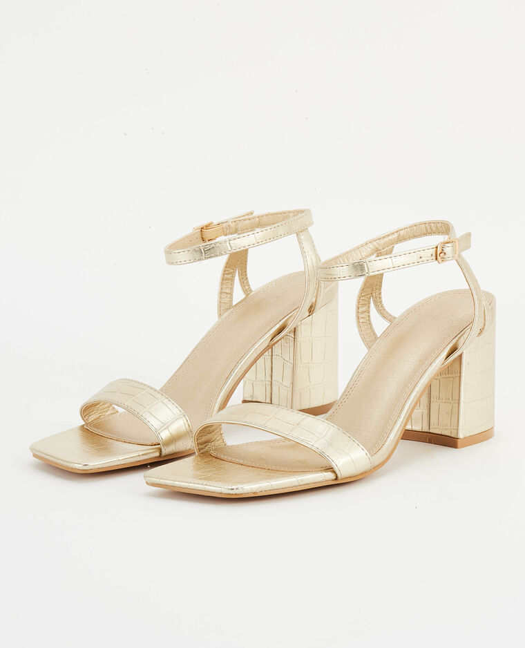 Sandales à bride effet croco doré - Pimkie