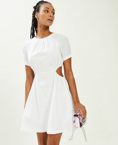 Robe courte avec découpes côtés blanc - Pimkie