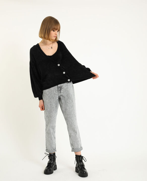 Gilet tout doux noir - Pimkie