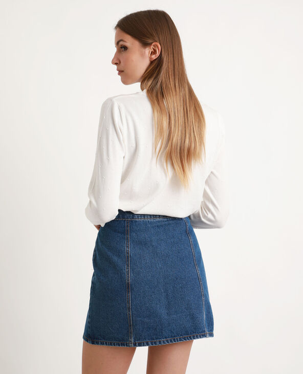 Pull plumetis reliefé blanc - Pimkie