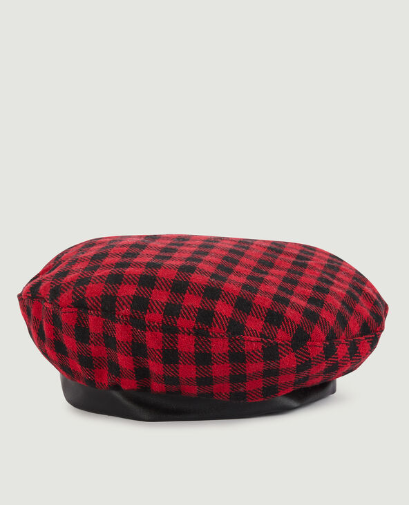 Béret motif tartan bordeaux - Pimkie