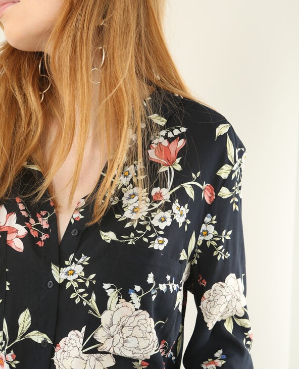 Chemise imprimé fleuri noir - Pimkie