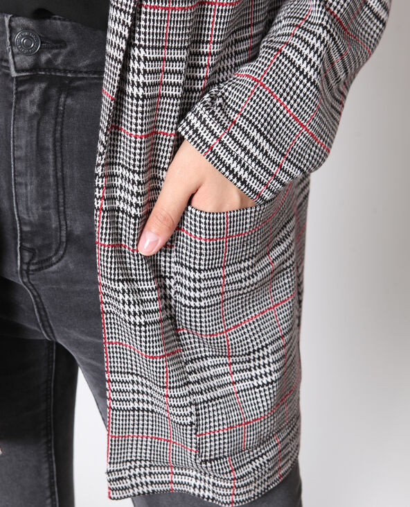 Blazer à carreaux noir - Pimkie