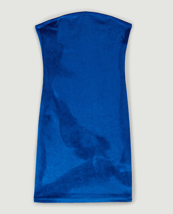 Robe bustier velours bleu électrique - Pimkie