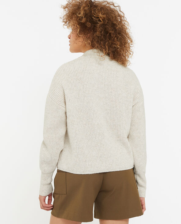Pull grosse maille avec col boutonné écru - Pimkie