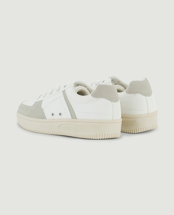Sneakers bi-matière beige - Pimkie