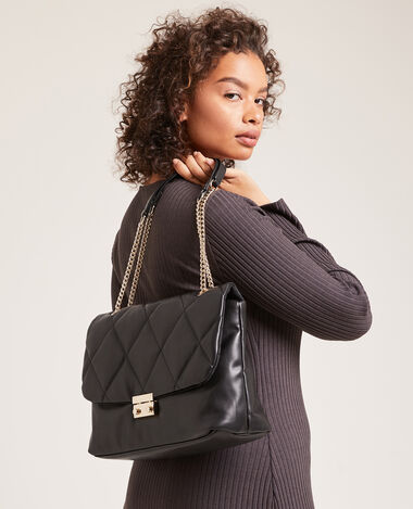 Grand sac matelassé noir - Pimkie