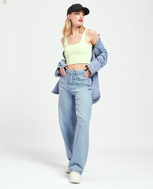Jean large effet délavé bleu - Pimkie