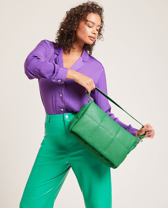 Grand sac matelassé vert - Pimkie