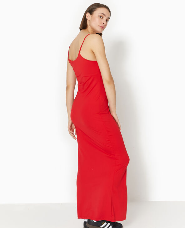 Robe longue avec fines bretelles rouge - Pimkie