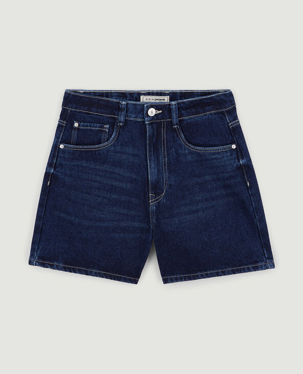 Short en jean taille haute bleu marine - Pimkie