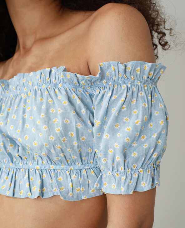 Crop top fleuri bleu - Pimkie