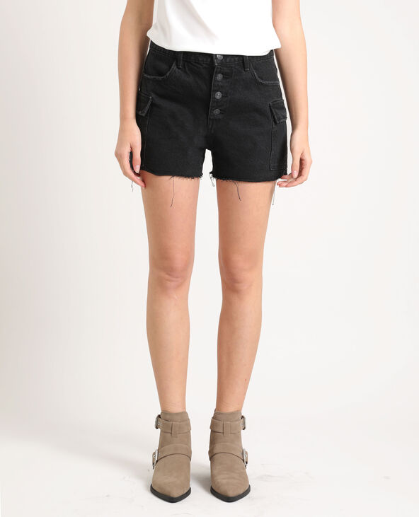 Short en jean taille haute noir - Pimkie