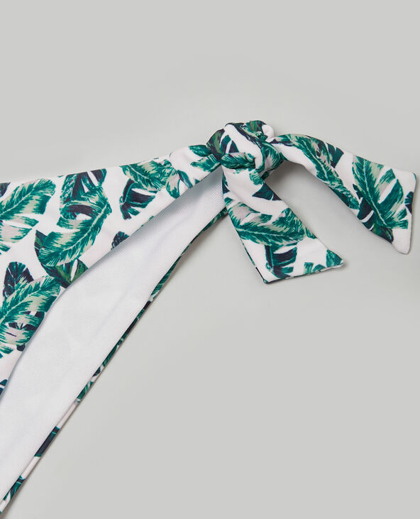 Tanga de bain feuilles de bananier blanc - Pimkie