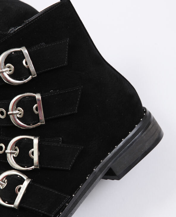 Bottines plates à boucles noir - Pimkie