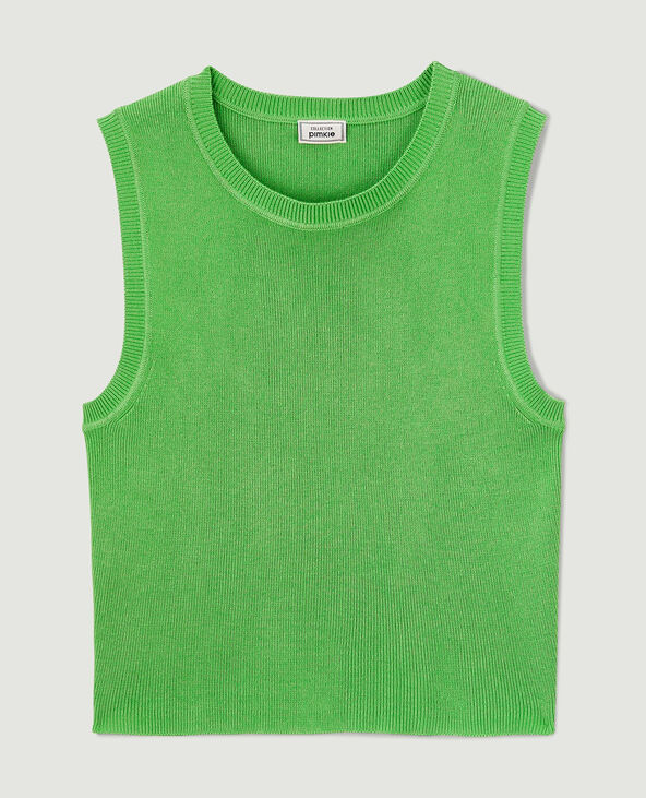 Débardeur court en maille vert - Pimkie