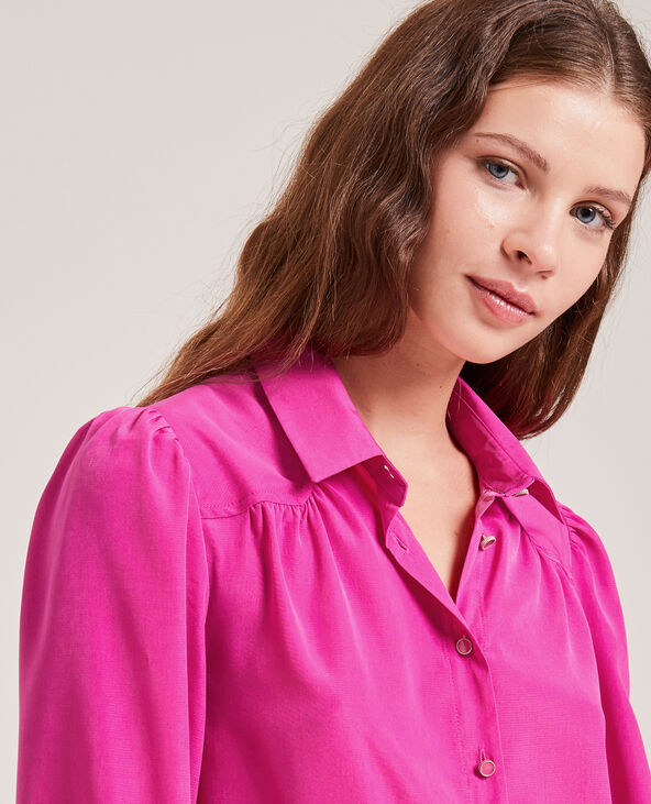 Chemise fluide boutons métalliques rose fuchsia - Pimkie