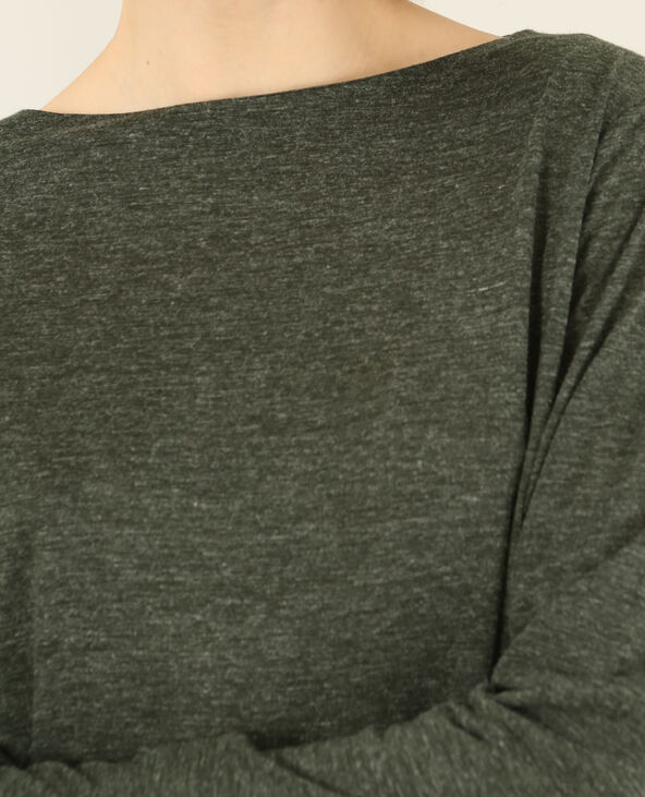 T-shirt à nouer vert foncé - Pimkie