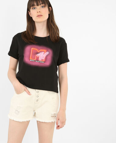 T-shirt motif rétro noir - Pimkie