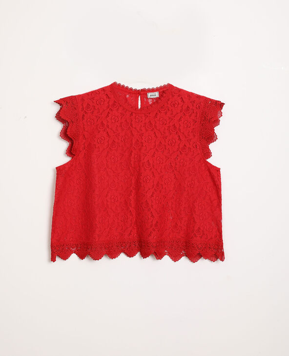 Top dentelle rouge - Pimkie