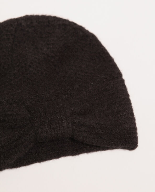 Bonnet avec nœud noir - Pimkie