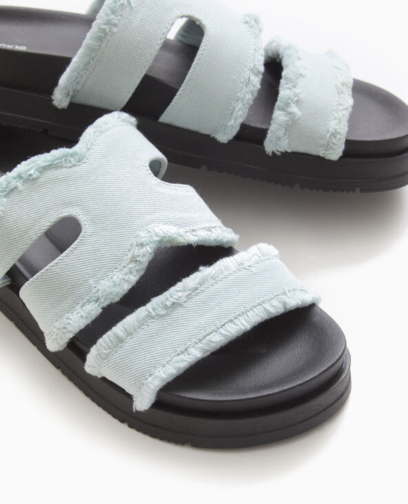 Mules plates avec jean bleu - Pimkie