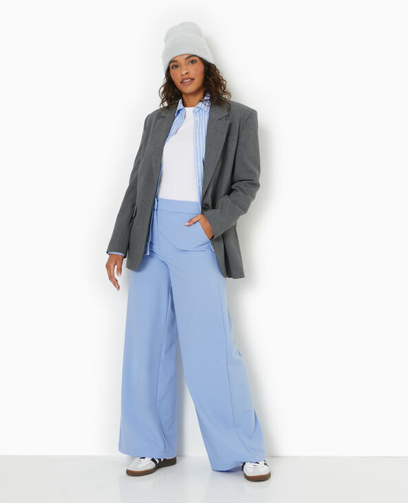 Pantalon large et droit taille regular bleu - Pimkie