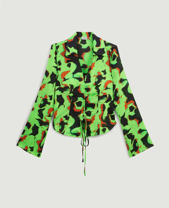 Chemisier avec liens coulissants vert - Pimkie
