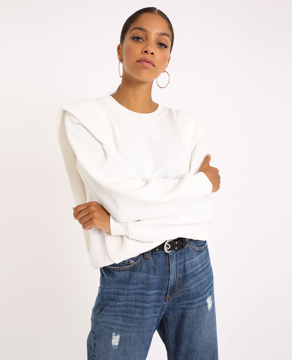 Sweat à épaulettes blanc - Pimkie