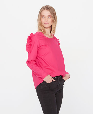 Blouse à volants rose fuchsia - Pimkie