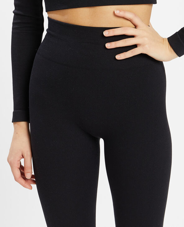 Legging maille côtelée noir - Pimkie