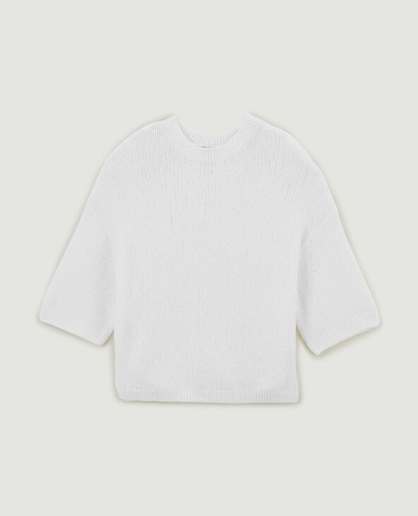 Pull manches courtes blanc - Pimkie