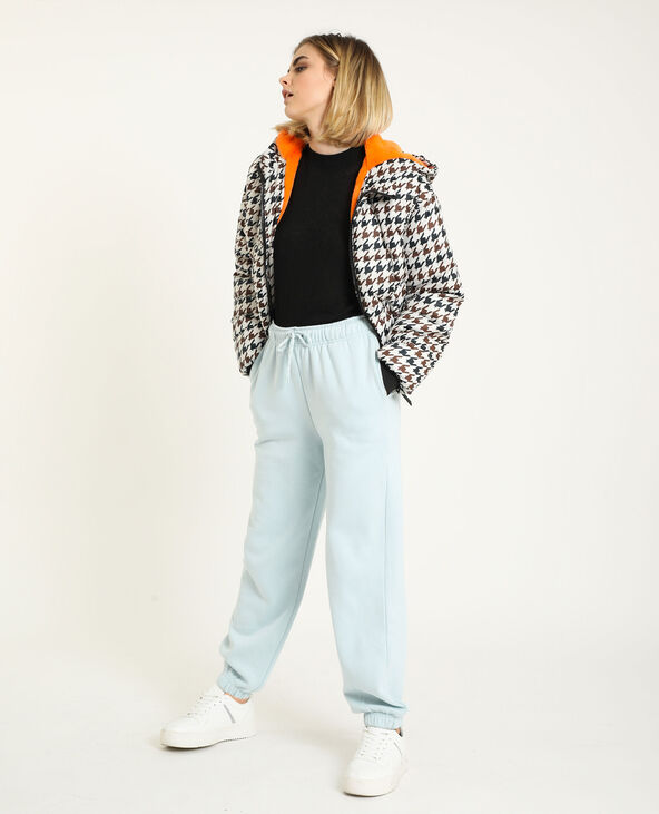 Doudoune maxi pied-de-poule blanc - Pimkie