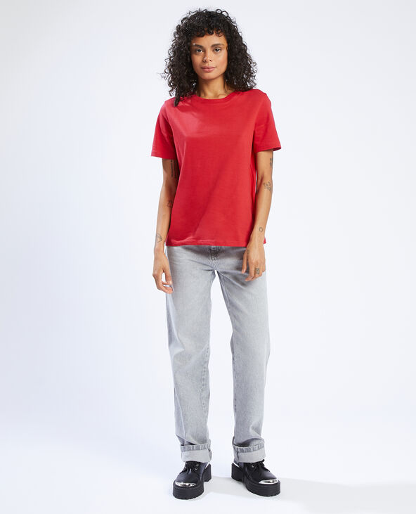 T-shirt basique col rond rouge - Pimkie