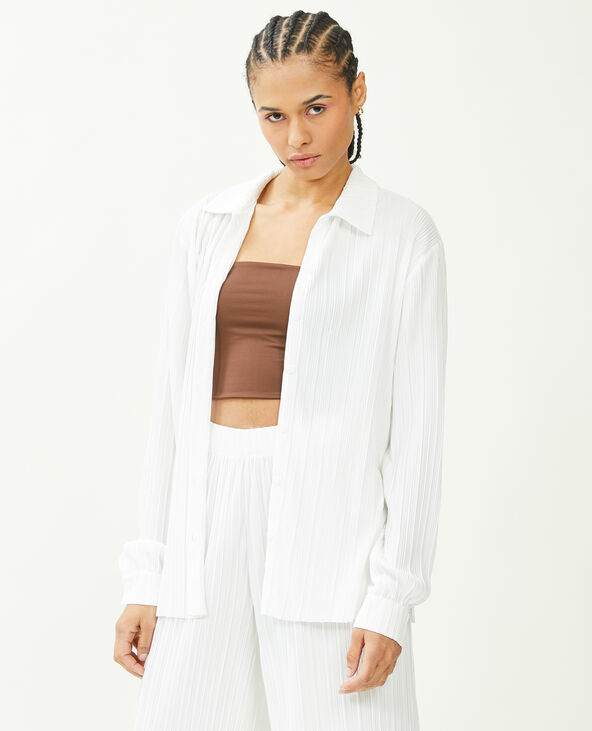 Chemise maille plissée blanc - Pimkie