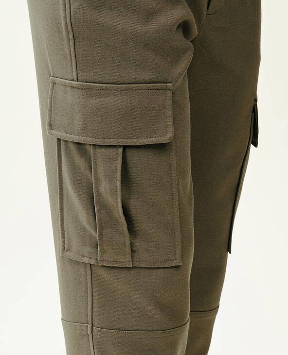 Pantalon cargo uni vert kaki - Pimkie