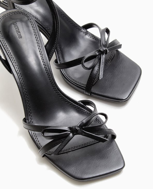 Sandales à talon avec nœud noir - Pimkie