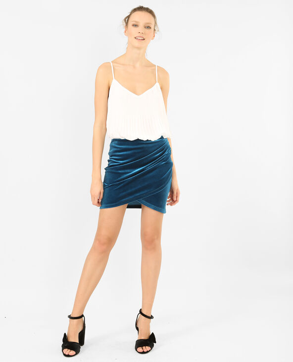 Mini jupe velours bleu foncé - Pimkie