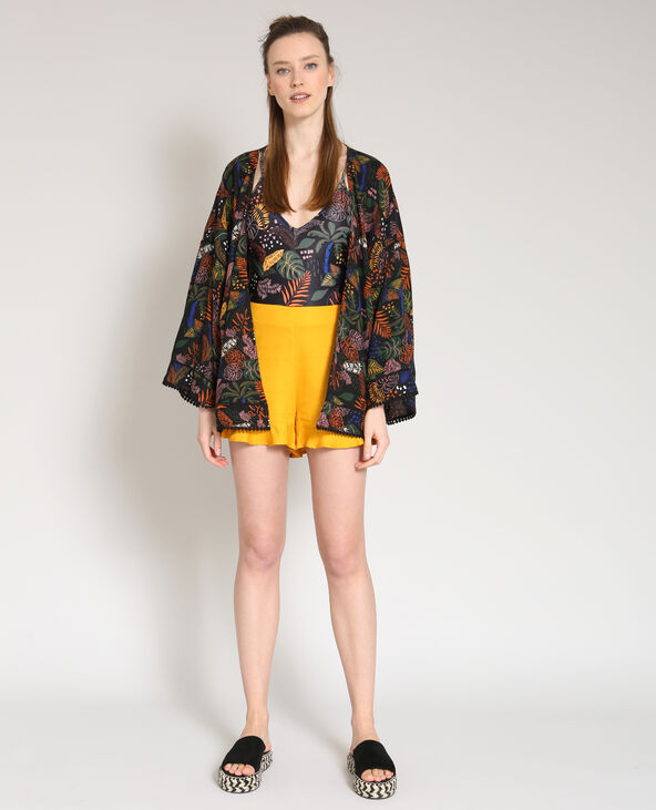 Kimono imprimé noir - Pimkie