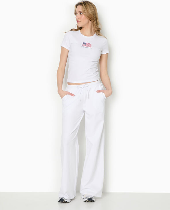 Pantalon molleton droit blanc - Pimkie