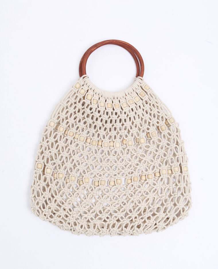 Sac filet à perles écru - Pimkie